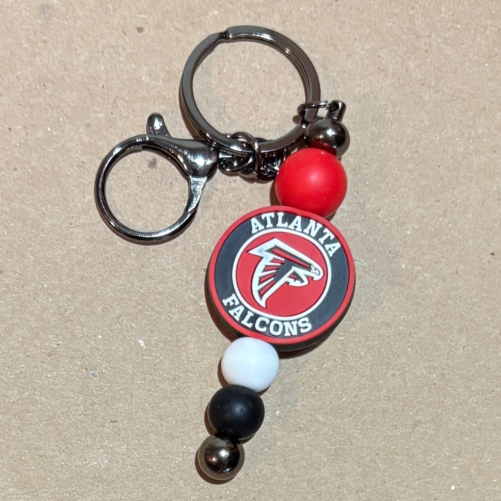 Silicone Bead Keychain - Atlanta Falcons